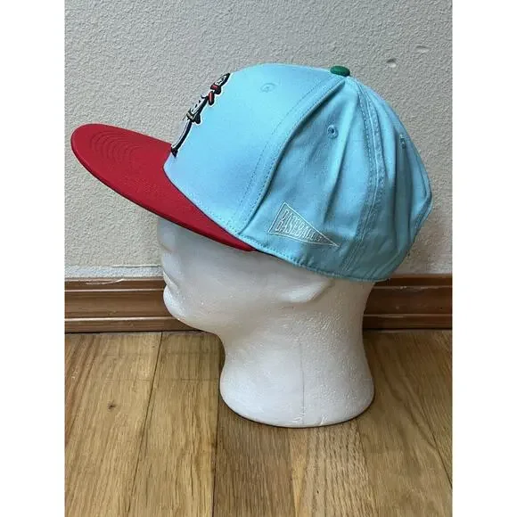 Baseballism Candy Cane Scented Frozen Snowman Blue Red Snapback Hat Cap - Picture 3 of 5
